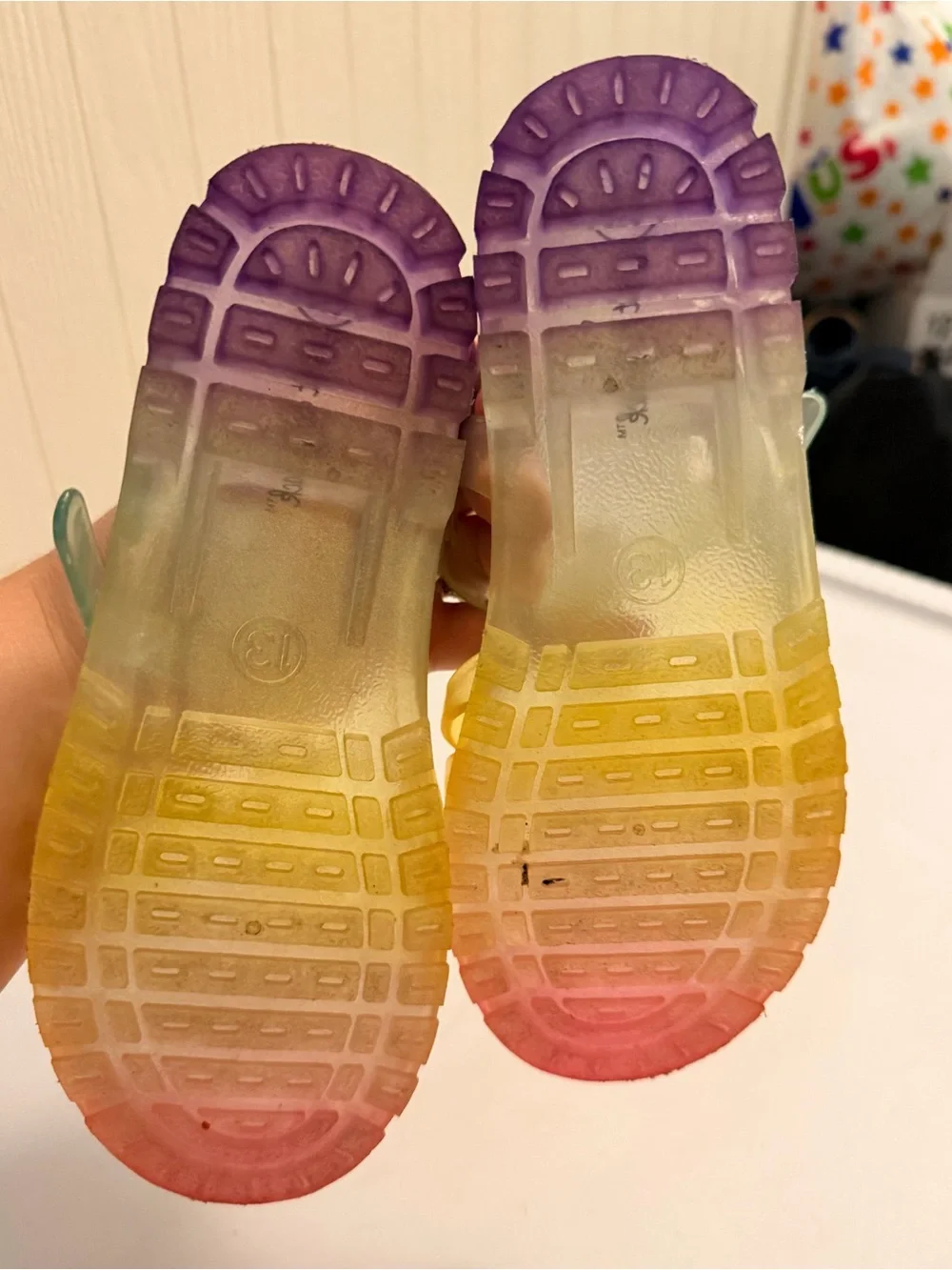 Kids Jelly Sandals - Multicolor Gradient (Pink/Yellow/Green)